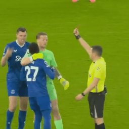 Everton midfielder Idrissa Gana Gueye was shown a straight red card vs Manchester United