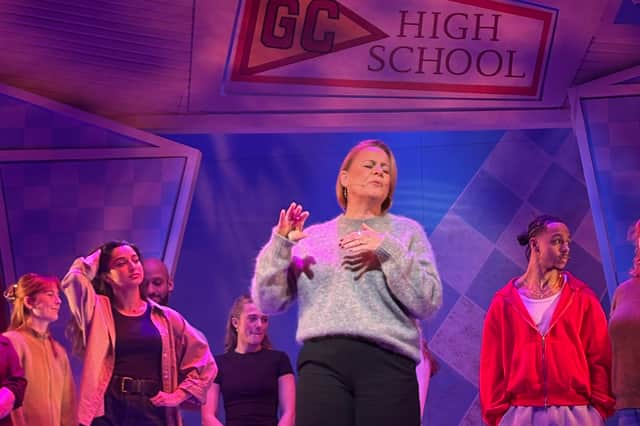 Rebecca and Jen on stage