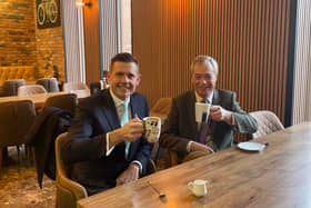 Nigel Farage and Matt Goodwin were campaigning in Denton today