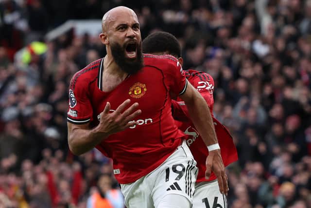 Bryan Mbeumo celebrates for Man United