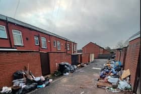 A backstreet in Great Lever, prior to the clean-up operation