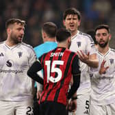 Harry Maguire was sent off in Manchester United's draw with Bournemouth