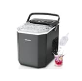 The EUHOMY countertop ice maker can quickly produce bullet-shaped ice cubes for cold drinks at home