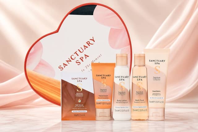 Sanctuary Spa’s five-piece gift set is currently half price and comes in a reusable heart-shaped presentation box