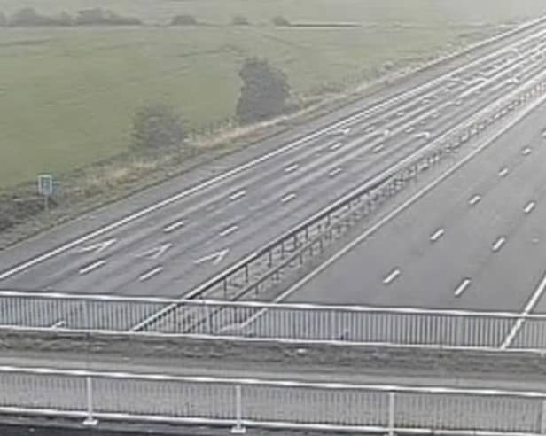 The M56 following the fatal collision during the early hours of this morning