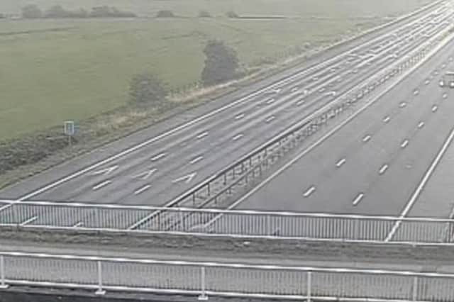 The M56 following the fatal collision during the early hours of this morning