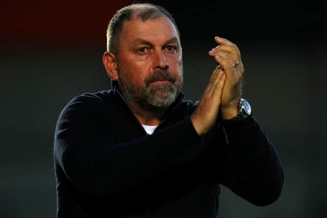 Salford manager Peter Cklamovski applauds his team