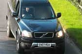 Defendant Simon Richardson in his vehicle after the fatal collision with cyclist Michael Mullins