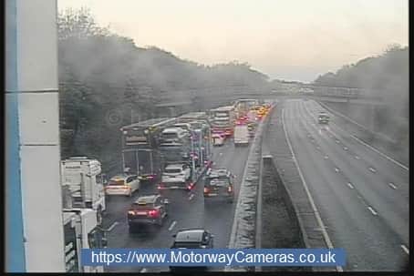 The M6 northbound and southbound are both currently closed at J20 in Warrington due to a collision.