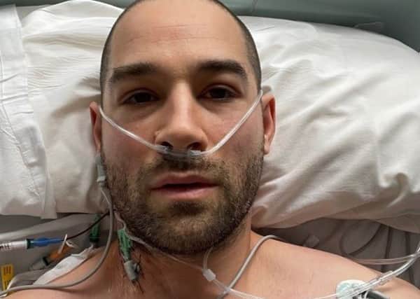 Nathan in hospital.