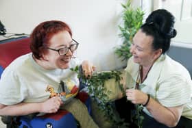 Shona Farnworth with support worker Emma O’Regan at Pennine Mencap
