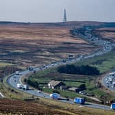 The M62 heading towards Manchester