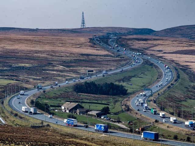 The M62 heading towards Manchester