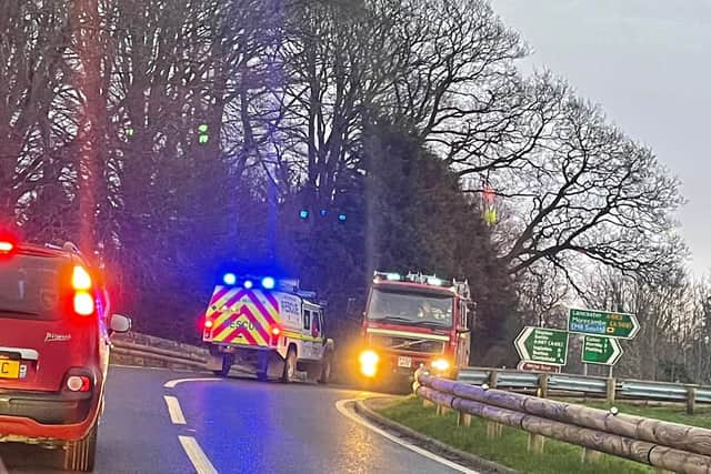 Emergency services including police, ambulance crews, fire crews and mountain rescue responded to the incident. Pic credit: Thomas Beresford