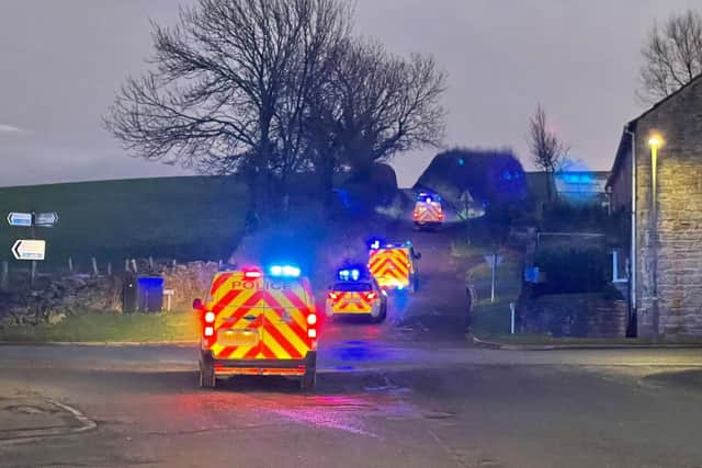 A Polaris Ranger vehicle pulling a trailer has fallen into a river when a bridge collapsed at around 4.25pm yesterday (Tuesday, January 18) in the Moor Lane area of Roeburndale, east of Lancaster. Pic: Thomas Beresford