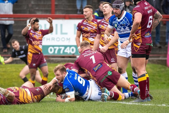 Action from Batley Bulldogs' victory over Halifax Panthers. Picture: Simon Hall
