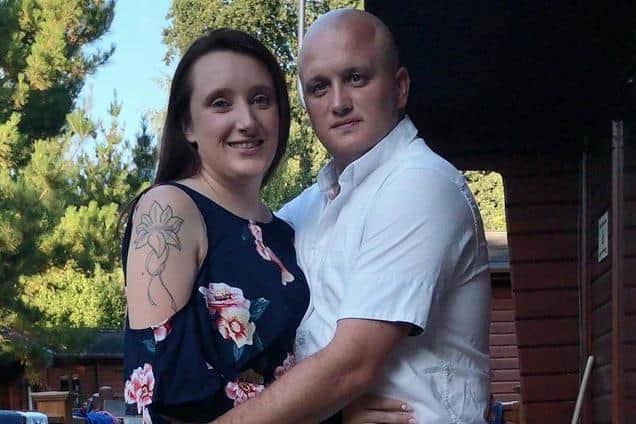 Kirsty Catterall and Andrew Porter on their engagement day. The warehouse workers have seen their wedding dream shattered after the sudden closure of Park Hall Hotel on Monday (February 8)