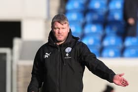 Peterborough United Manager Grant McCann during the defeat at home to Hull City. Credit: Joe Dent/theposh.com.