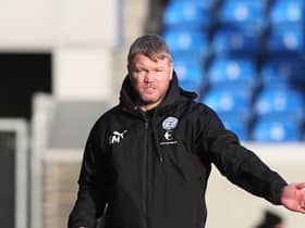 Peterborough United Manager Grant McCann during the defeat at home to Hull City. Credit: Joe Dent/theposh.com.