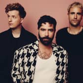 Foals: Lead singer Yannis Philippakis, Drummer Jack Bevan and rhythm guitarist Jimmy Smith