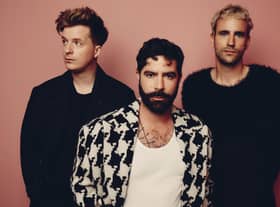 Foals: Lead singer Yannis Philippakis, Drummer Jack Bevan and rhythm guitarist Jimmy Smith