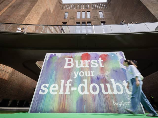 BACP 'Burst your self-doubt' art installation
