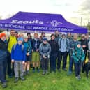 Wardle Scouts before setting off on challenge