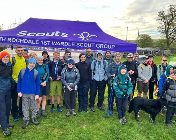 Wardle Scouts before setting off on challenge