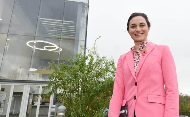 Dame Sarah Storey, Active Travel Commissioner for Greater Manchester, unveils her vision of integrating active travel as a key component of the Bee Network, at an event at The Egde, Wigan.