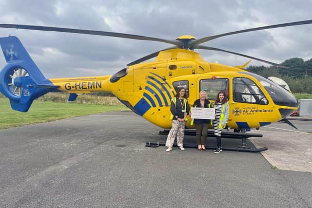 L-R: Hattie Spree, Rachel Bates (NWAA) and Jas Finlayson (Marsden BS) at the NWAA base in Eccles