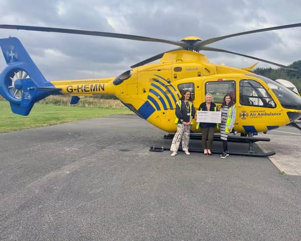 L-R: Hattie Spree, Rachel Bates (NWAA) and Jas Finlayson (Marsden BS) at the NWAA base in Eccles