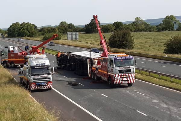M6 lorry crash northbound between Preston and Lancaster 