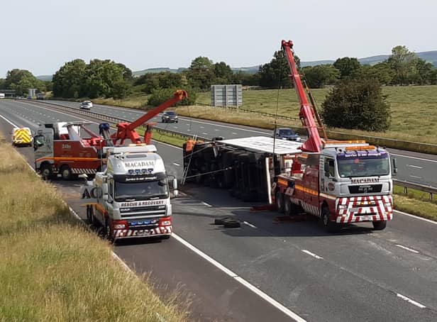 <p>M6 lorry crash northbound between Preston and Lancaster </p>