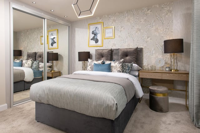 BM - The main bedroom inside a show home at Barratt Homes' Midshire Meadow