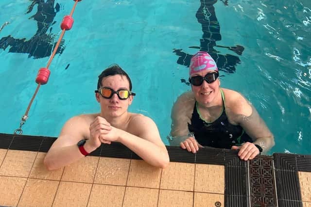 Sharon and Adam McCormick training for Swimathon 2025
