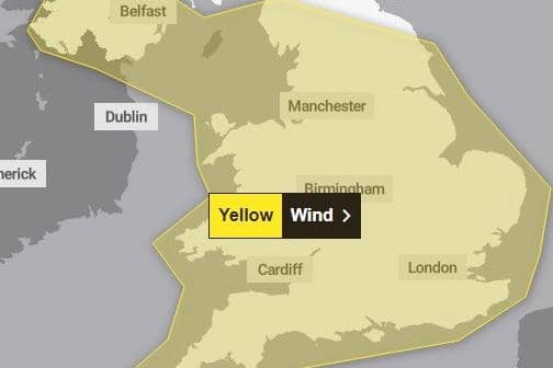The Met Office warning in place for wind on Monday covers all of Greater Manchester