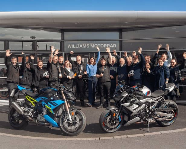 The Williams team celebrating their award wins outside the Manchester retail centre