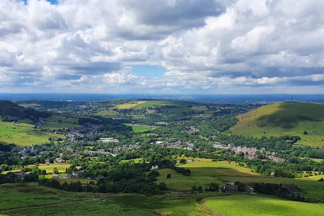 Views over Uppermill and Greenfield from Pots and Pans