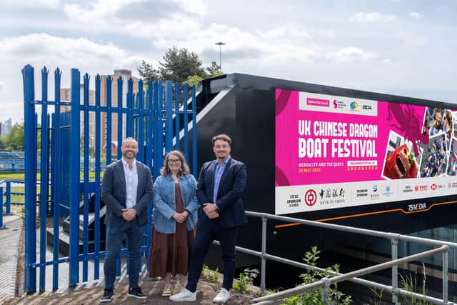 Wildstone's Mike Duty, Salford City Council's Hannah Robinson-Smith and 75Media's Alex Simpson