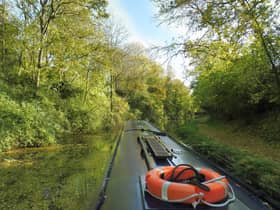 A view along the Worcester and Birmingham Canal.