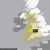 Yellow warning of wind: Areas affected: London & South East England | North West England | Northern Ireland | SW Scotland, Lothian Borders | South West England | Strathclyde | Wales | West Midlands