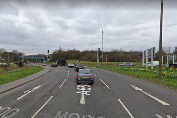 The M6/M58 Junction 26 roundabout at Orrell