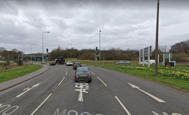 The M6/M58 Junction 26 roundabout at Orrell