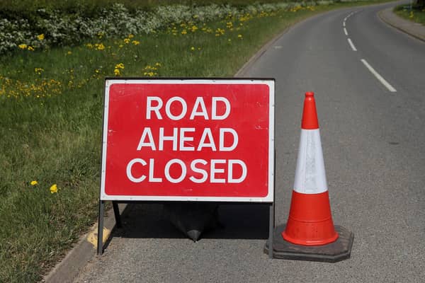 Road Closed signs. Tuesday May 12th 2020