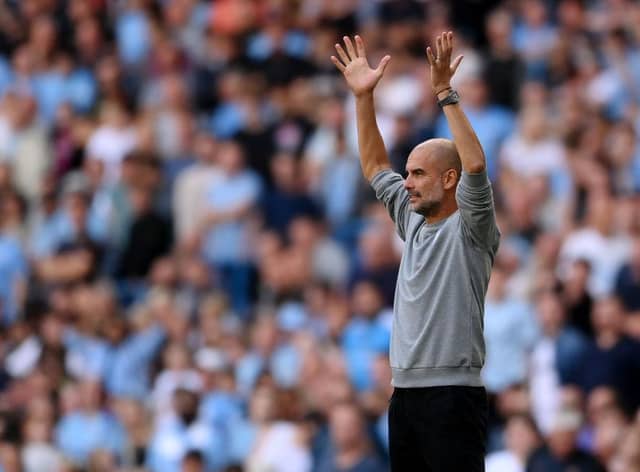 Pep Guardiola, Manager of Manchester City. (Photo by Laurence Griffiths/Getty Images)