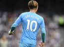Jack Grealish of Manchester City looks on during the Premier League match between Tottenham Hotspur and Manchester City at Tottenham Hotspur Stadium. (Photo by Michael Regan/Getty Images)