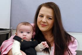 Elleyce Whiteley, 27, with her five-month-old son Jax