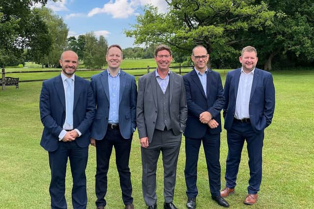 (l-r) Paul Clayton (Director at Nicklin), James Beardmore (DJH Chief Operating Officer), Mark Howell (Managing Director at Nicklin), David Wright (Director at Nicklin), and Scott Heath (DJH Chief Executive Officer).
