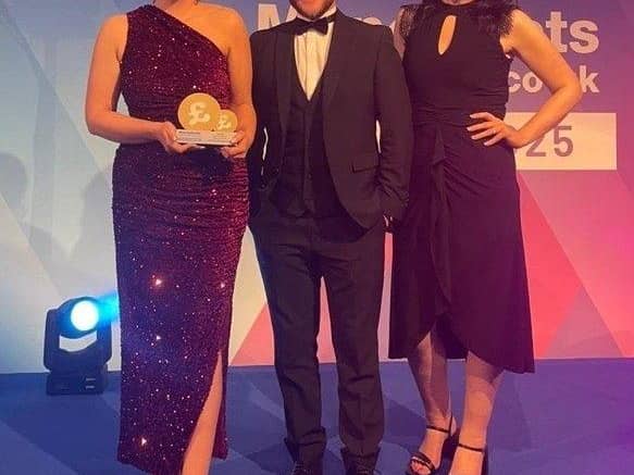 Beth Cobb, Steven Robinson and Claire Kirkbright from Yorkshire Building Society’s savings team collected the award for High Street Savings Provider of the Year 2025