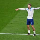 Manchester City’s Jack Grealish scores for England.  